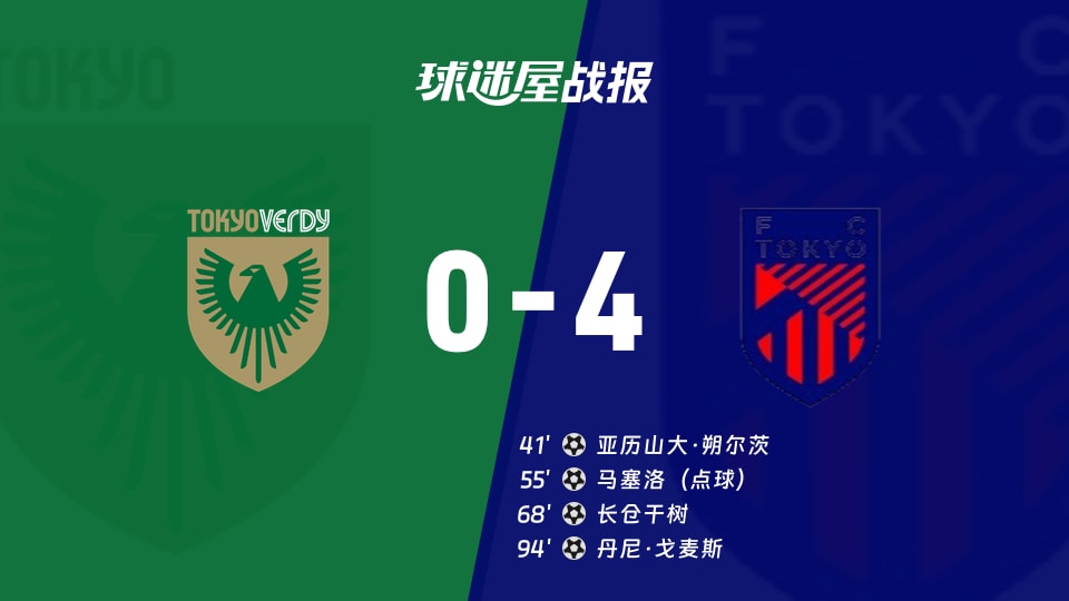 【日职联联赛第10轮】东京绿茵vsFC东京比赛结果:东京绿茵(0-4)FC东京比分战报(2026年10月17日)