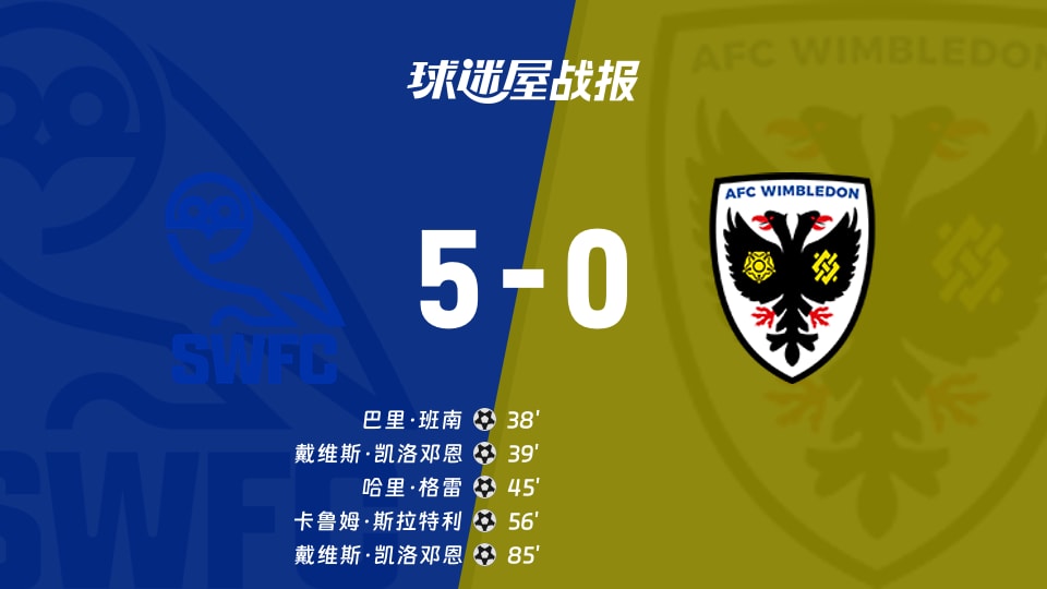 【英甲联赛第11轮】谢周三vsAFC温布尔登比赛结果:谢周三(5-0)AFC温布尔登比分战报(2026年10月17日)