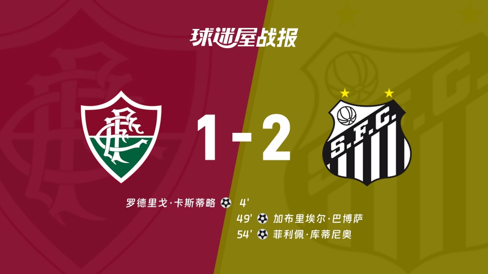 【巴西甲联赛第31轮】弗鲁米嫩塞vs桑托斯比赛结果：弗鲁米嫩塞(1-2)桑托斯比分战报(2026年10月19日)